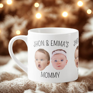 Tasse Expresso Photo personnelle du visage Mug, cadeau de la fête