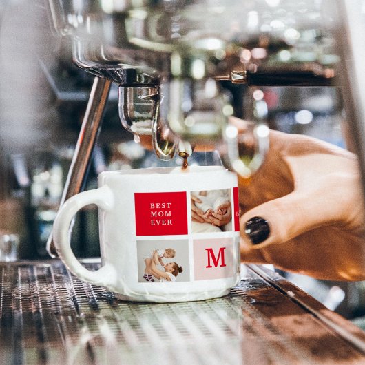 Tasse Expresso Photo Rouge et rose Meilleure mère Ever Venin