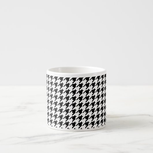 Tasse Expresso Pied de fond noir et blanc (Devant)