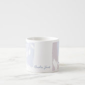 Tasse Expresso Pinceaux Abstraits rose et bleu Nom du monogramme (Devant)