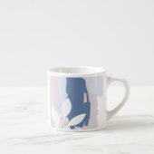 Tasse Expresso Pinceaux Abstraits rose et bleu Nom du monogramme (Droite)