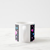 Tasse Expresso Pink & Blue Glowing Hearts (Dos)