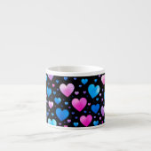 Tasse Expresso Pink & Blue Glowing Hearts (Devant)