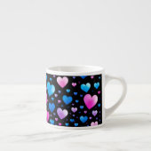 Tasse Expresso Pink & Blue Glowing Hearts (Droite)