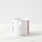 Tasse Expresso Pink & Green Abstrait Brush Strokes Nom du monogra (Dos)