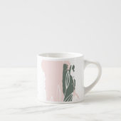 Tasse Expresso Pink & Green Abstrait Brush Strokes Nom du monogra (Droite)