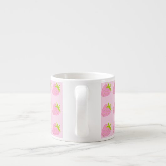 Tasse Expresso Pink Strawberry Cute Pattern (Dos)