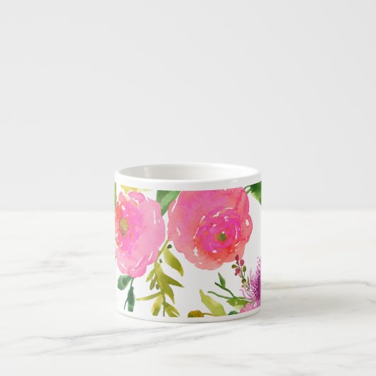 Tasse Expresso PixDezines floral/aquarelle/ranunculus (Devant)