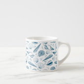 Tasse Expresso Plage bleu de coquillages (Droite)