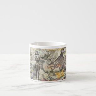Tasse Expresso Plage de la Pieuvre Antique Steampunk Côtière