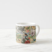 Tasse Expresso plage d'été poulpe vintage antique voile (Devant droit)