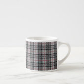 Tasse Expresso Plaid de pixel dans le gris avec la rayure rouge (Droite)