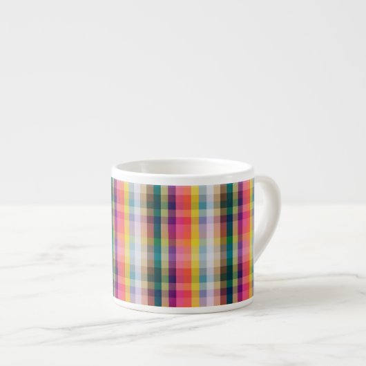 Tasse Expresso Plaid écossais abstrait (Devant droit)