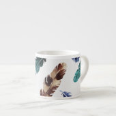 Tasse Expresso Plumes colorées Texture tribale (Devant droit)