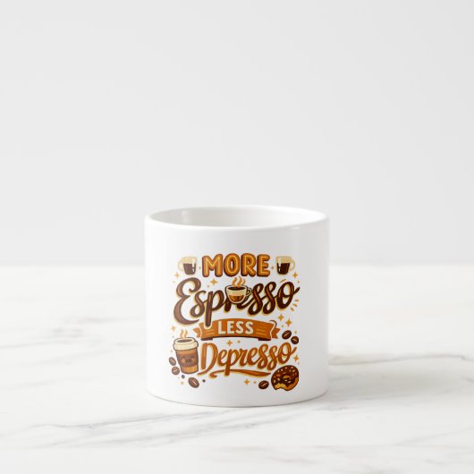 Tasse Expresso Plus d'Espresso Moins de Dépression (Devant)
