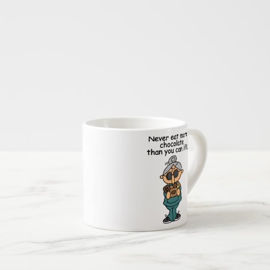 Tasse Expresso Plus d'Humours au chocolat (Devant droit)