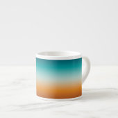 Tasse Expresso Plutôt Ombre Sunny Orange & Turquoise Blue Gradien (Devant droit)