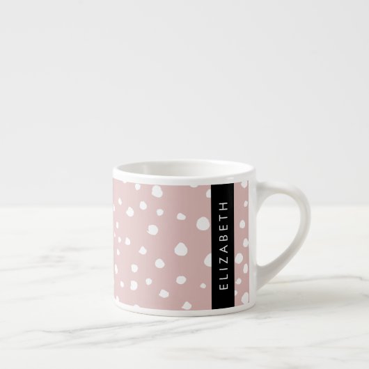 Tasse Expresso Points Dalmatiens Rose, Points Dalmatiens, Votre N (Droite)