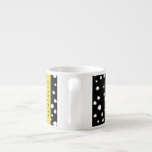 Tasse Expresso Points dalmatiens, Spots, Noir et Blanc, Votre nom (Dos)