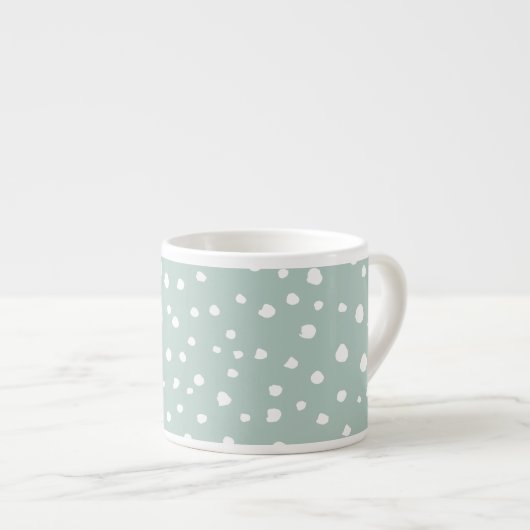 Tasse Expresso Points Dalmatiens verts, Points Dalmatiens, Pots D (Devant droit)