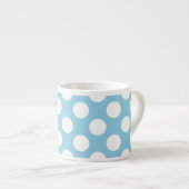 Tasse Expresso Pois Bleus, Motif Pointe Polka, Points, Pointe (Devant droit)