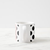 Tasse Expresso Pois noirs et blancs, pointillés, Votre nom (Dos)