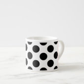 Tasse Expresso Pois noirs et blancs, pointillés, Votre nom (Devant droit)