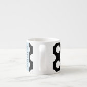 Tasse Expresso Pois noirs et blancs, pointillés, Votre nom (Dos)