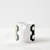 Tasse Expresso Pois noirs et blancs, pointillés, Votre nom (Dos)