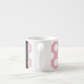 Tasse Expresso Pois roses, Motif Pointe Polka, Votre Nom (Dos)