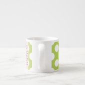 Tasse Expresso Pois verts, Motif Pointe Polka, Votre Nom (Dos)