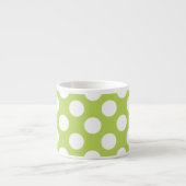 Tasse Expresso Pois verts, Motif Pointe Polka, Votre Nom (Devant)