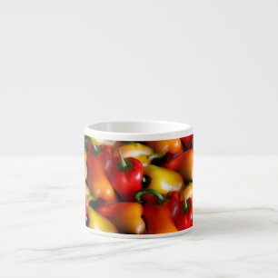 Tasse Expresso Poivrons rouges et jaunes