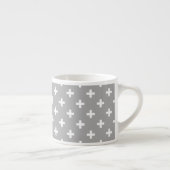 Tasse Expresso Polka blanche croise sur gris (Droite)