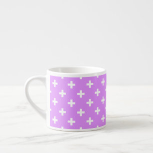 Tasse Expresso Polka blanche croise sur lilas