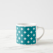 Tasse Expresso Polka blanche croise sur turquoise (Droite)