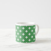 Tasse Expresso Polka blanche croise sur vert (Devant droit)