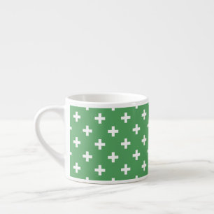Tasse Expresso Polka blanche croise sur vert