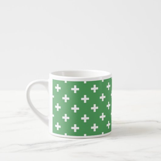 Tasse Expresso Polka blanche croise sur vert (Gauche)