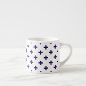 Tasse Expresso Polka bleu marine croise sur blanc (Droite)
