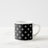 Tasse Expresso Polka gris croise sur noir (Droite)