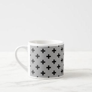 Tasse Expresso Polka noire croise sur gris