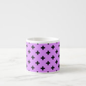 Tasse Expresso Polka noire croise sur lilas (Devant)