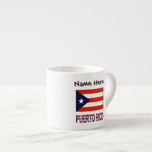 Tasse Expresso Porto Rico Porto Rico Drapeau bleu Personnalisatio