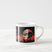 Tasse Expresso Portrait de la lune d'une femme visage noir et rou (Droite)