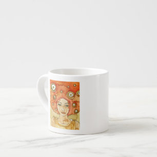 Tasse Expresso Portrait d'une belle fille