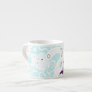Tasse Expresso Poster d'art numérique Abstrait "Turquoise Space"