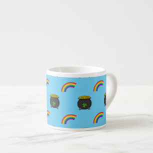 Tasse Expresso Pot de dessin en or arc-en-ciel