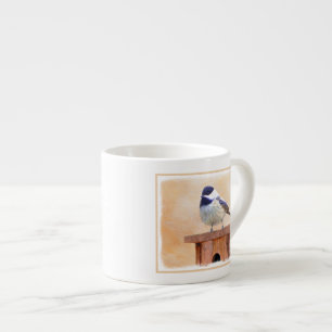 Tasse Expresso Poulet sur la peinture d'oiseaux Art original