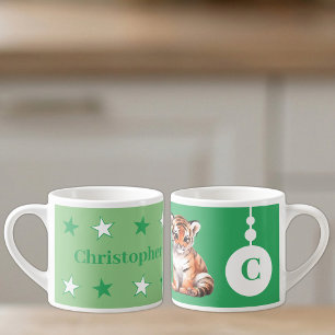Tasse Expresso Pour les enfants nom de tigre vert
